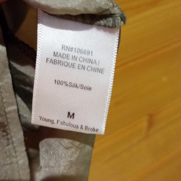 Khaki Green Tie-dye Silk Shirtdress - Picture 4 of 4